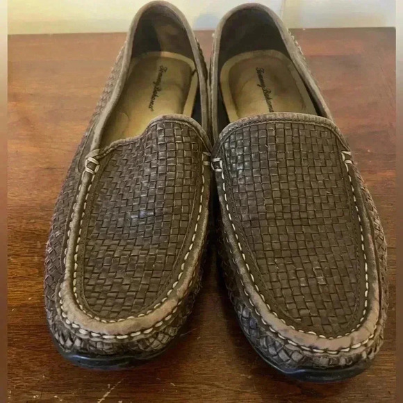 Tommy Bahama Shoes Orson Woven Venetians Brown Loafers Leather Casual Men's 10.5 - Picture 4 of 6